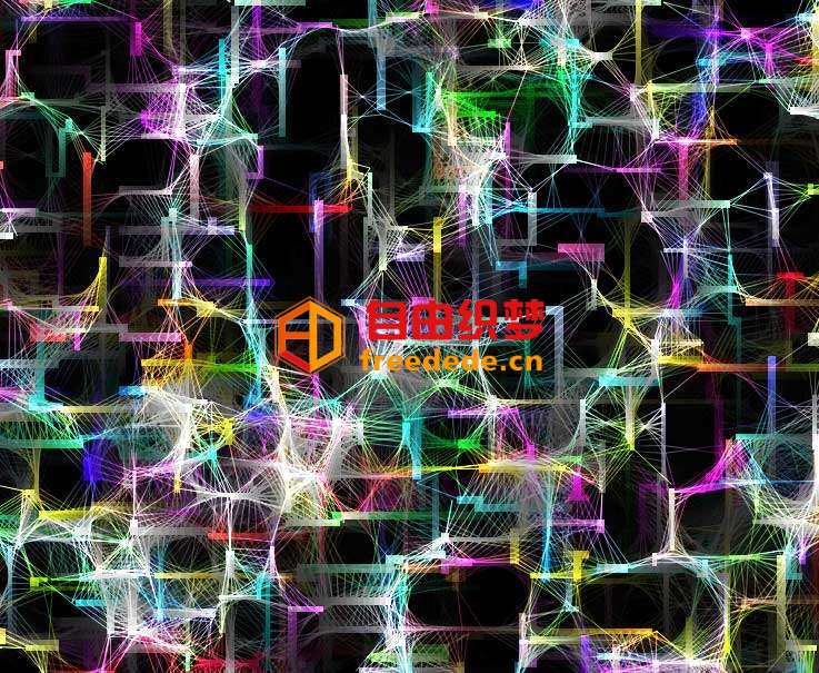 爱上源码网文章彩色粒子步行机canvas特效的内容插图
