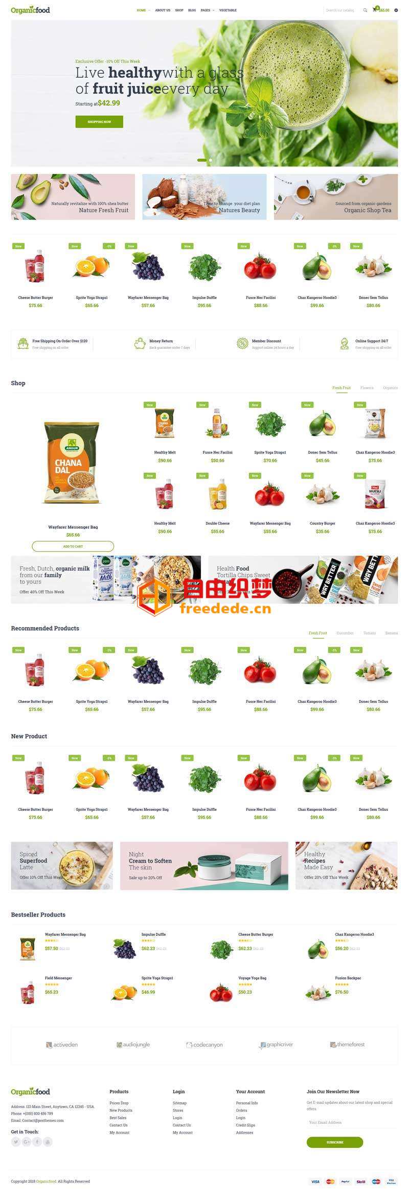 爱上源码网文章绿色的食品蔬菜水果外卖预订网站bootstrap模板的内容插图